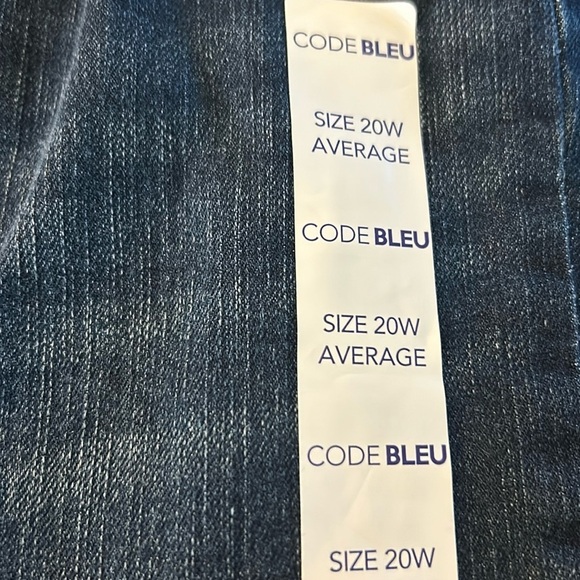 Code Bleu Wide Leg Crop Jeans Stretch NWT Size 20W Dark Wash Raw Hem - Picture 8 of 14